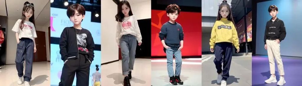 图：无界AI制作的不同风格的儿童时装