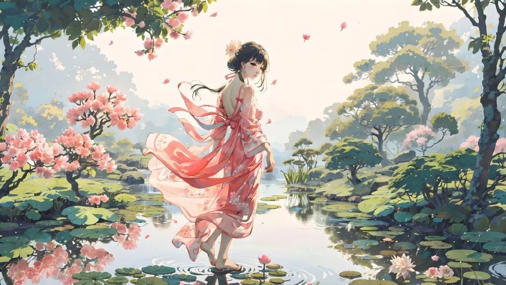 莫言春度芳菲尽，别有中流采芰荷——贺知章