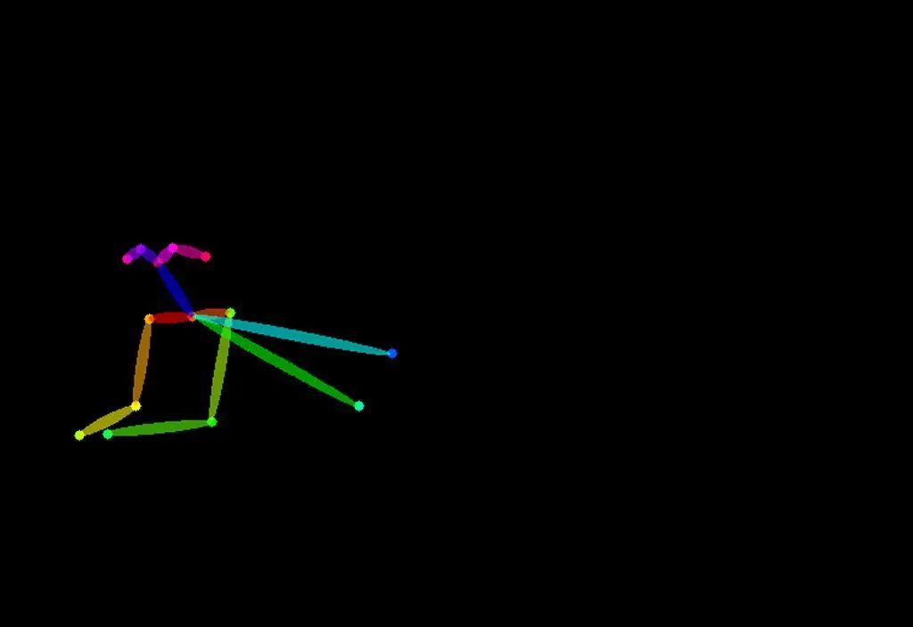 无界AI-姿态识别Openpose提取的人物骨架图 